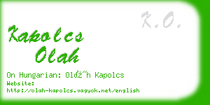 kapolcs olah business card